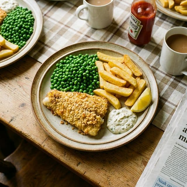 Crispy Fish & Peas